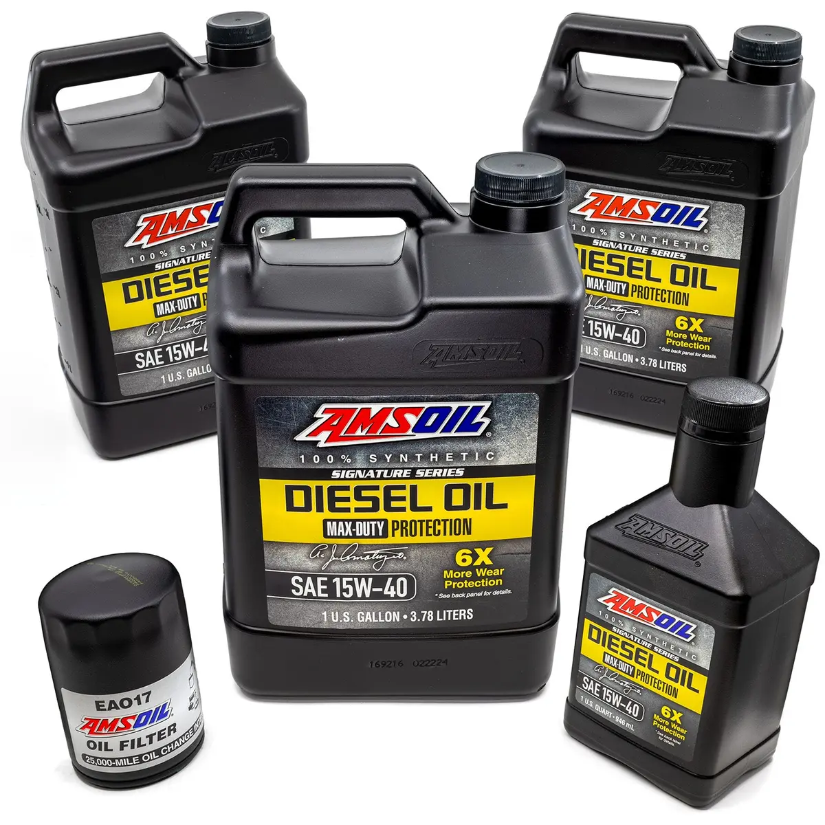 Amsoil 13Qt 15W-40 Oil Kit With Filter 1