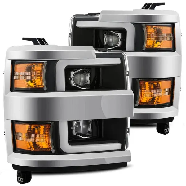 Alpharex Pro-Series Halogen Projector Headlights - Black, 2015-2019 Silverado Lml/L5p 1