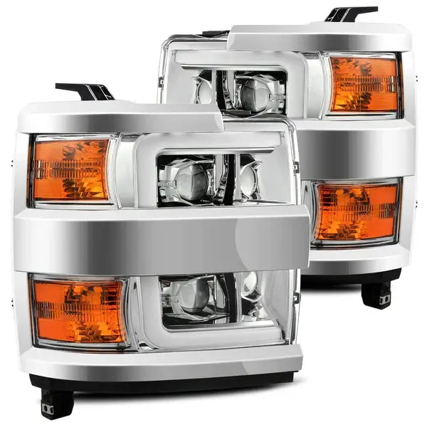 Alpharex Pro-Series Halogen Projector Headlights - Chrome, 2015-2019 Silverado Lml/L5p 1