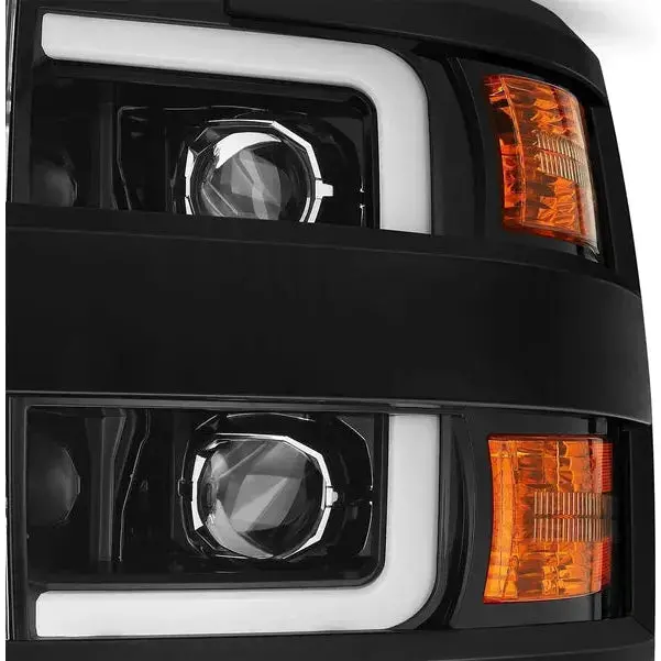 Alpharex Pro-Series Halogen Projector Headlights - Jet Black, 2015-2019 Silverado Lml/L5p 2