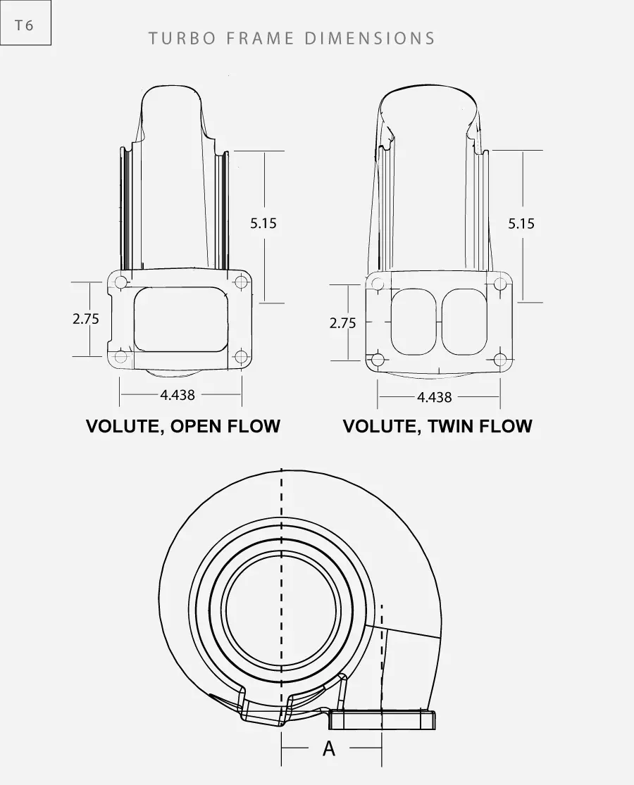Borgwarner 1.45 A/R T-6 Twin Flow Turbine Housing (110Mm) 2
