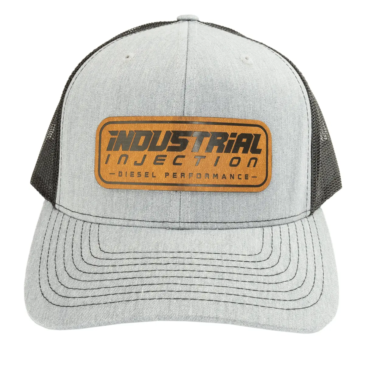 Gray/Black Snapback Leather Patch Logo Hat 1