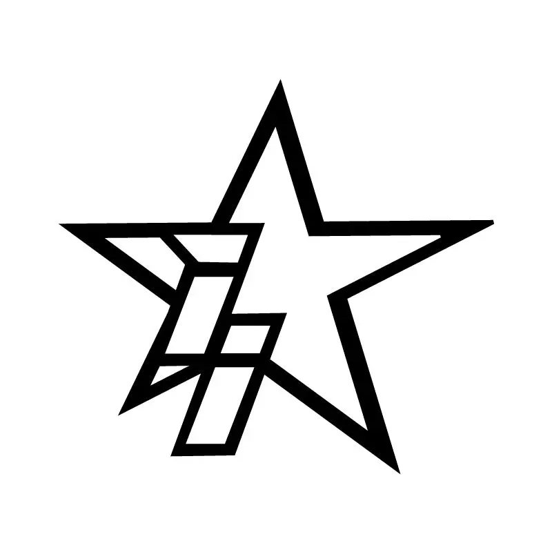 5 Inch Black Ii Star Logo Decal 1