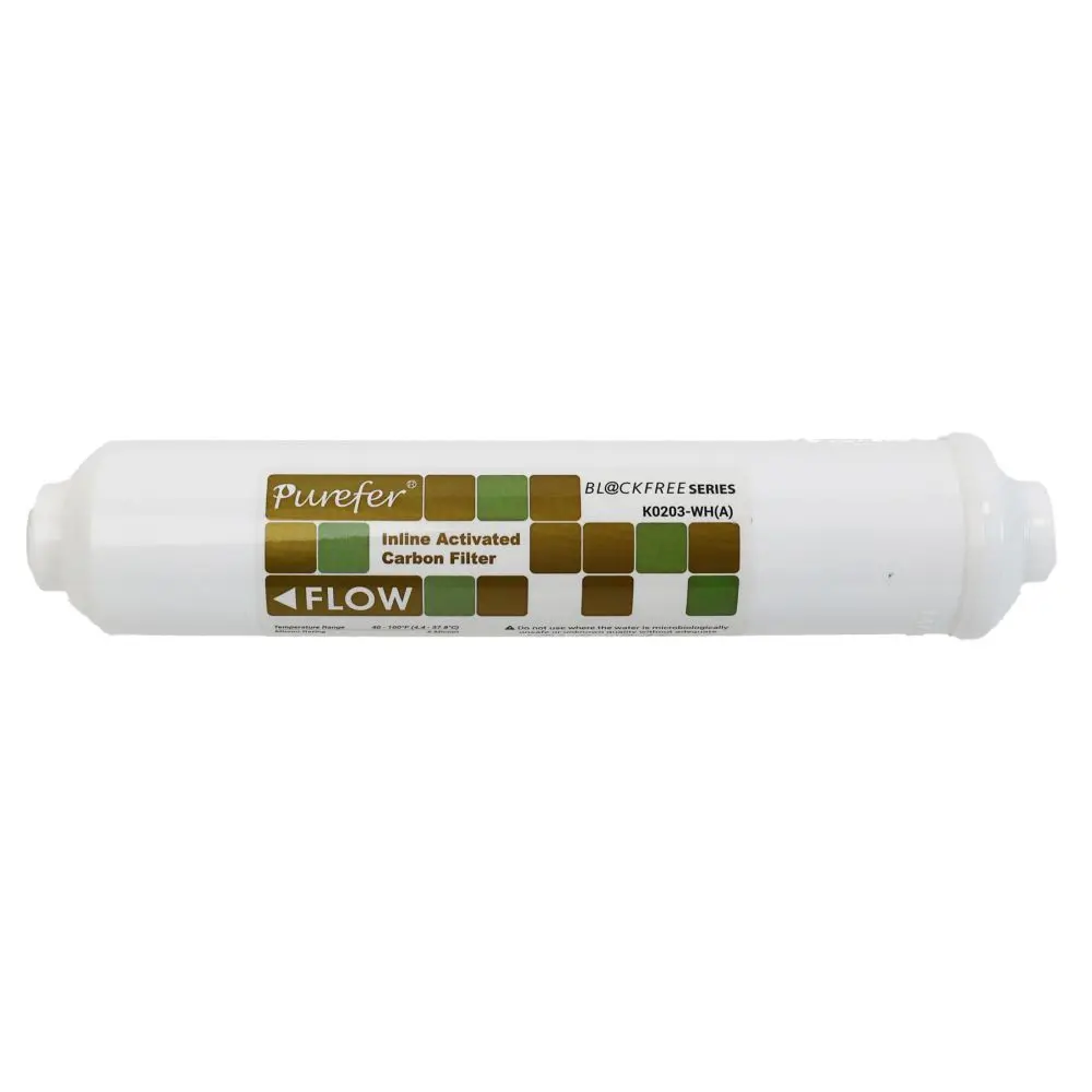 T33 10" Inline Acid Washed Carbon Filter, Blockfree 2-In-1, White, 1100 Iodine Rating 1