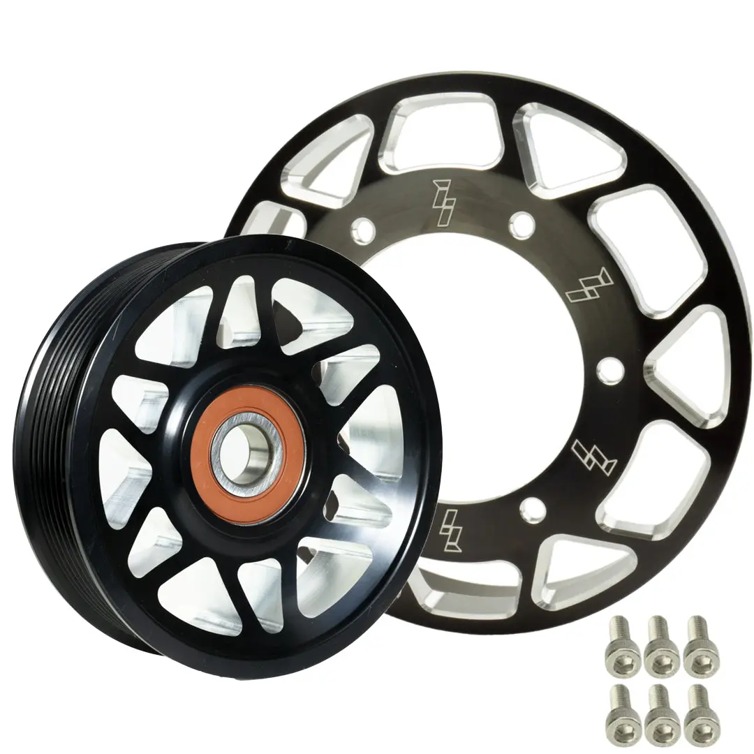 2003-2012 Common Rail Cummins Billet Pulley Kit Black Anodized 1