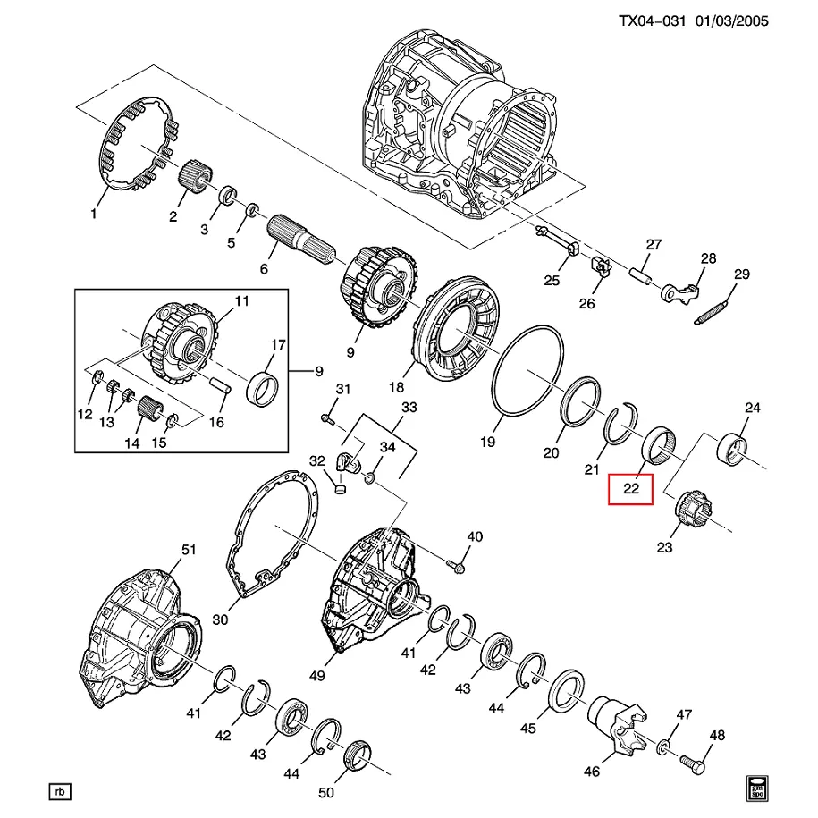 Allison Output Carrier Bearing, 2001-2019 Lb7/Lly/Lbz/Lmm/Lml/L5p 2