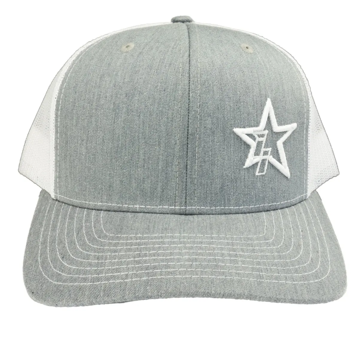 Gray/White Snapback White Star Logo Hat 1