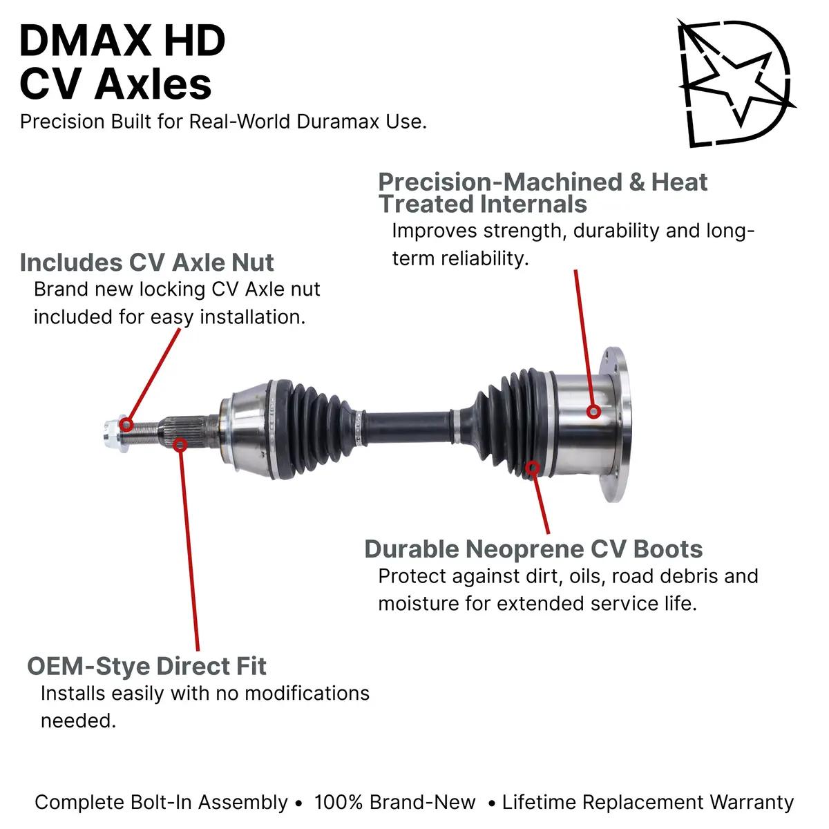 Dmax Hd Front Cv Axle Assembly, 2020-2025 L5p 2