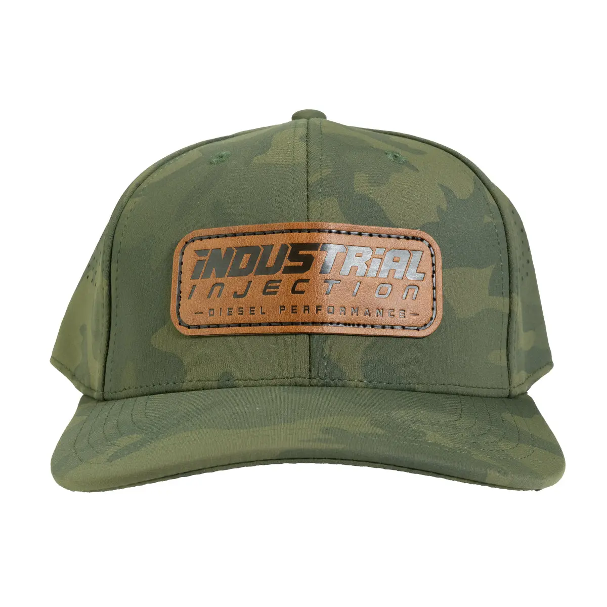 Industrial Injection Green Camo Tech Hat - Performance Fabric Trucker 1