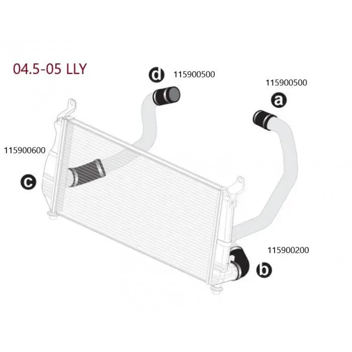 Ppe 6Mm 5-Ply Oe Intercooler Style Replacement Silicone Coupler Hoses 2004.5-2005 Lly 1