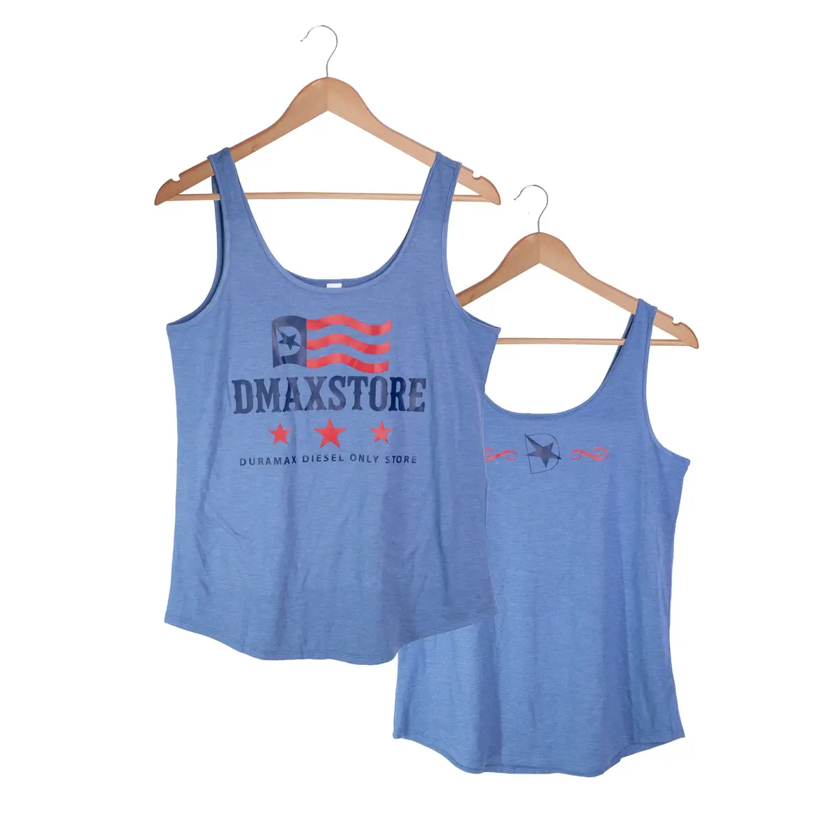 Ladies Dmaxstore Blue Usa Tank 1