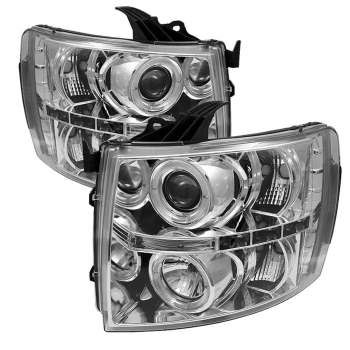 Spyder Projector Headlights With Led Halo Silverado 2007.5-2014 Lmm/Lml 1