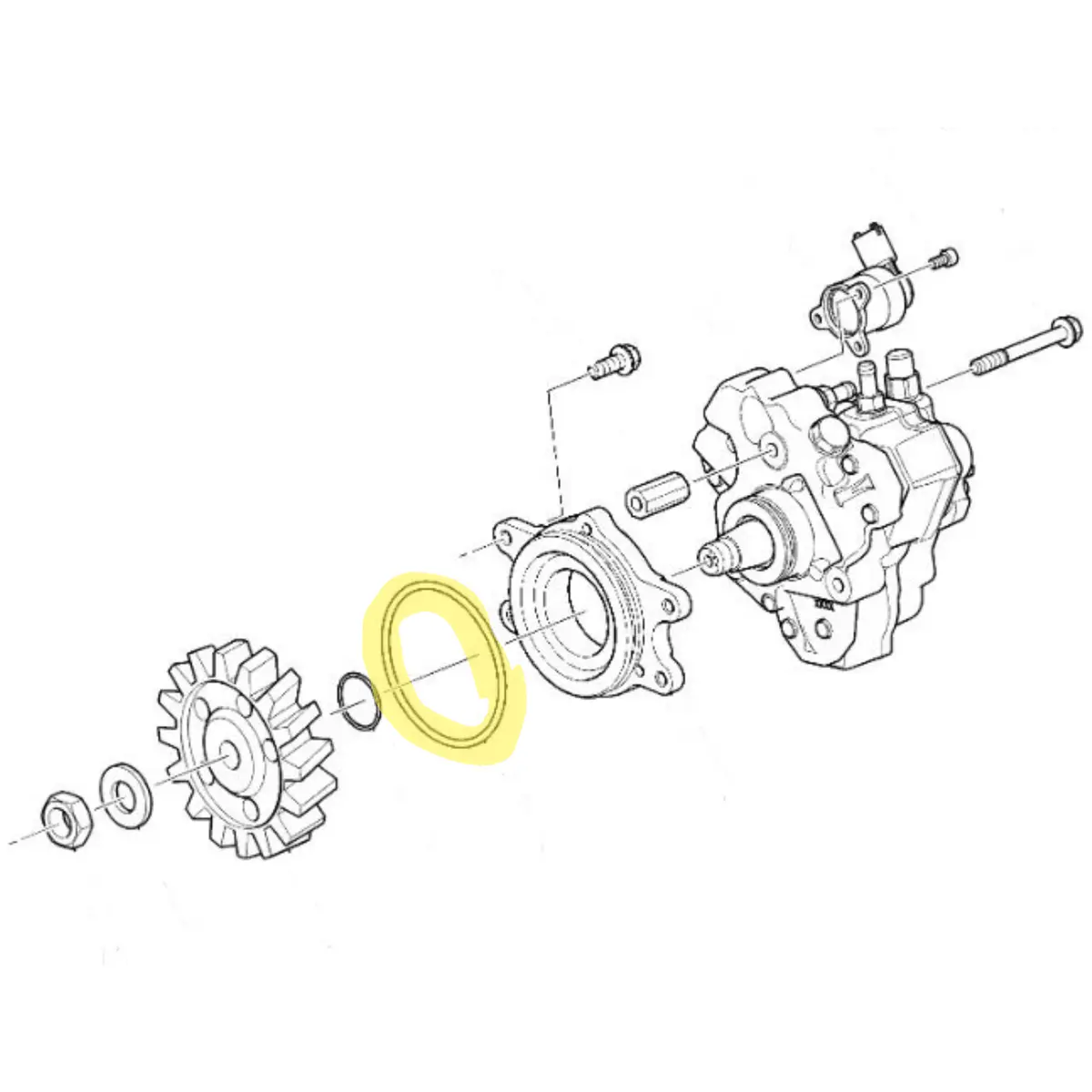 Fuel Injection Pump Adapter To Block Seal, 2001-2005 Lb7/Lly 2