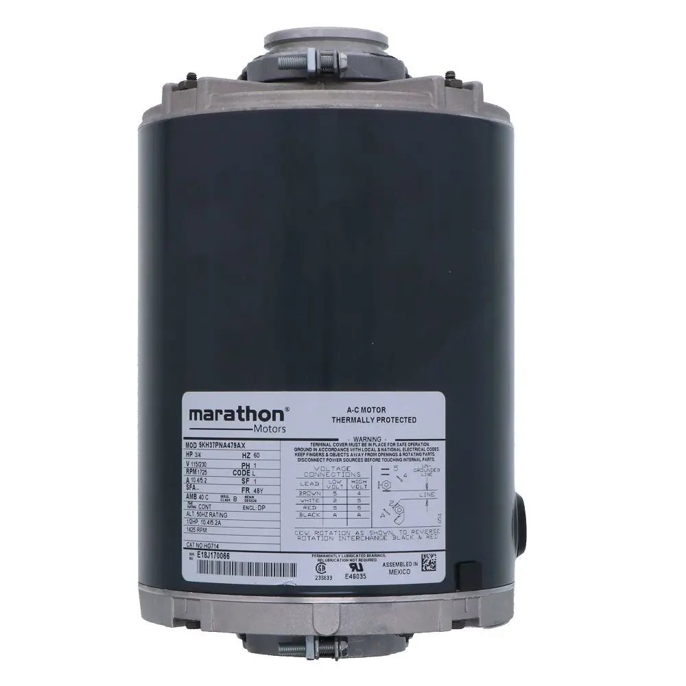 Marathon 872 Nema 48Yz Frame Ro/Carbonator Motor 3/4 Hp 115/230V 1