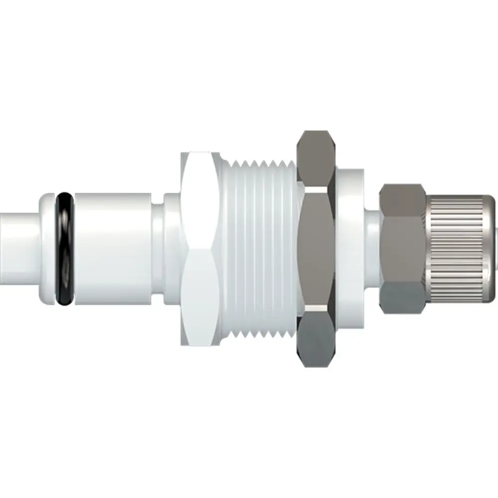 Linktech 40Ac Series Panel Mt. Male, Valved, 1/4" Ptf, Natural Acetal, Buna N 1