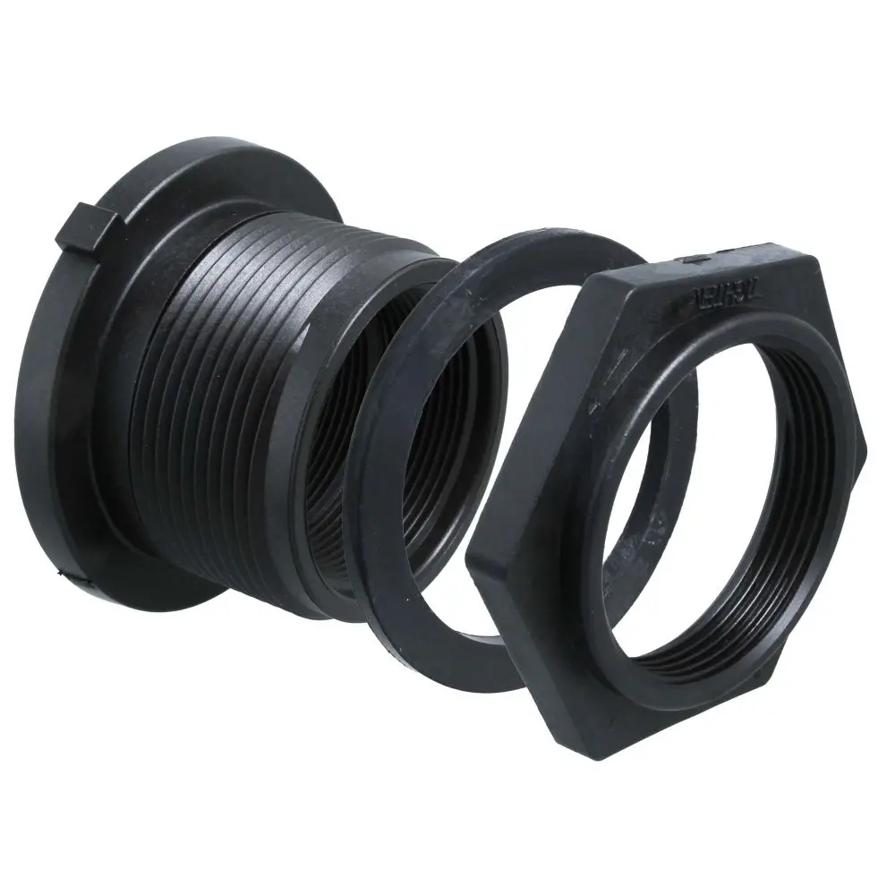 Norwesco 1" Double Threaded Polypropylene Bulkhead Fitting 1
