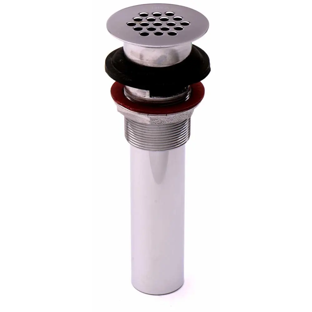 T&S Brass B-0899 Drain With Grid, Polished Chrome Plated Brass 1