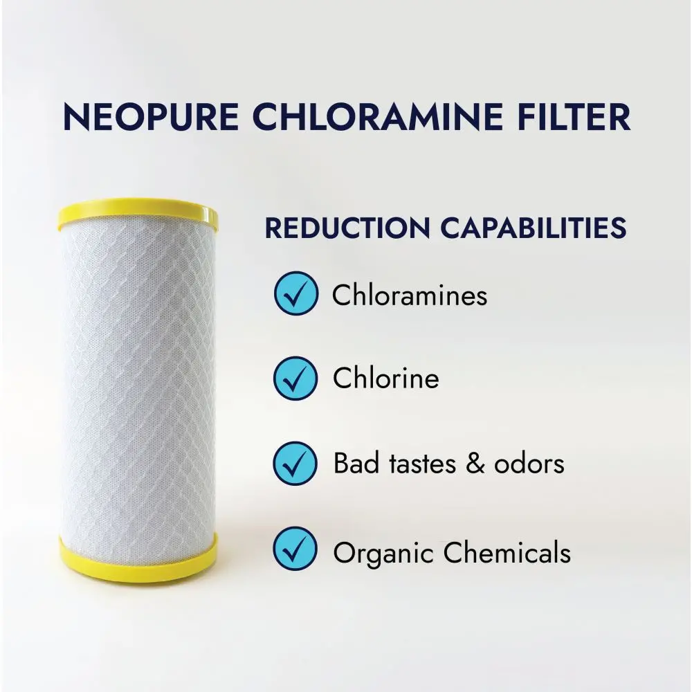 Neo-Pure Chlm-4510 9-7/8" X 4-1/2" Chloramine Carbon Block Filter 1 Micron 2