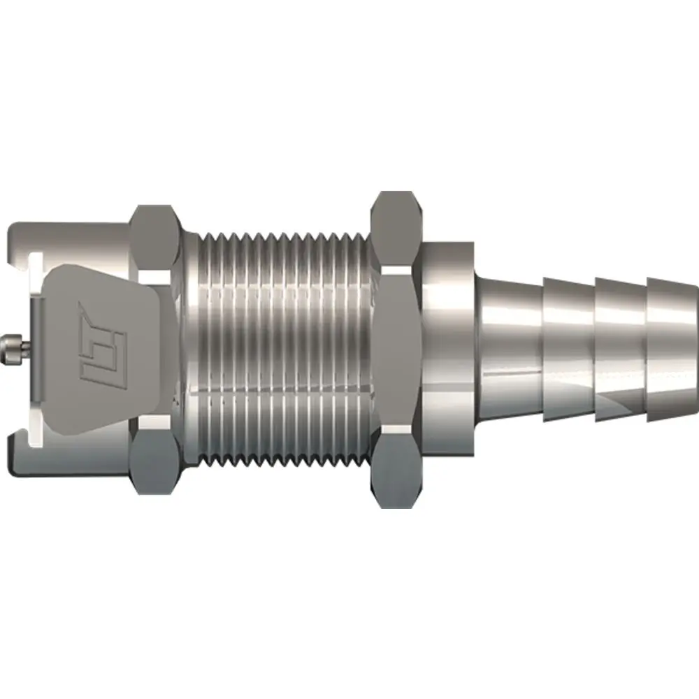 Linktech 40Cb Series Panel Mt. Female, Valved, 3/8" Hb, Chrome Brass, Buna N 1
