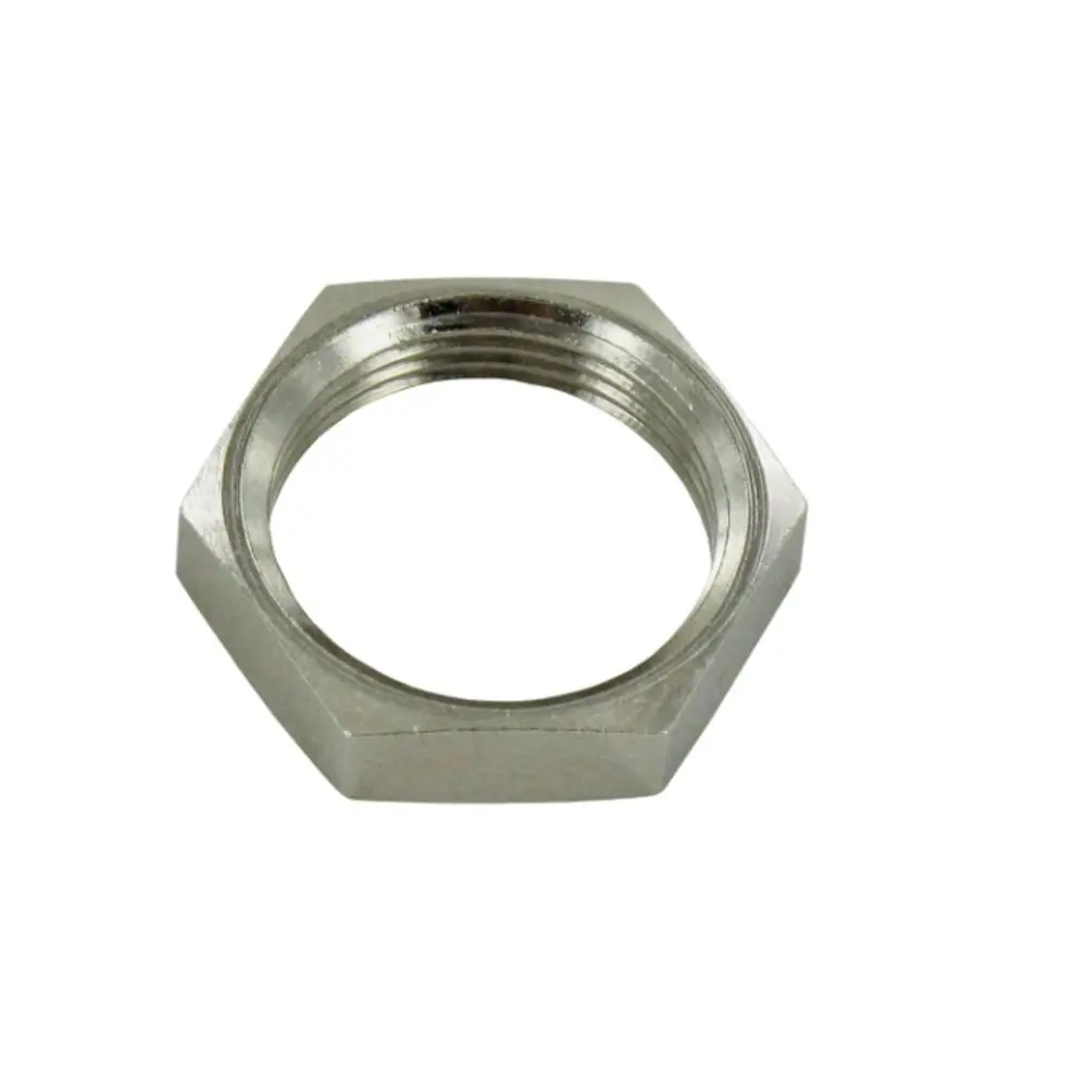 Panel Nut 13/16 Hex X 11/16-24 Unef Thread - Nickel Brass 1