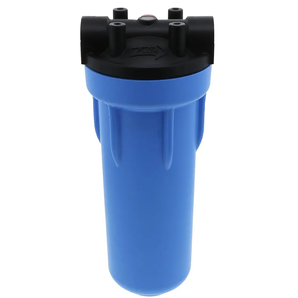 10" Neo-Pure Slimline Housing Ribbed Housing Nsf Black Cap Blue Sump W/ Pressure Relief 3/4" 1