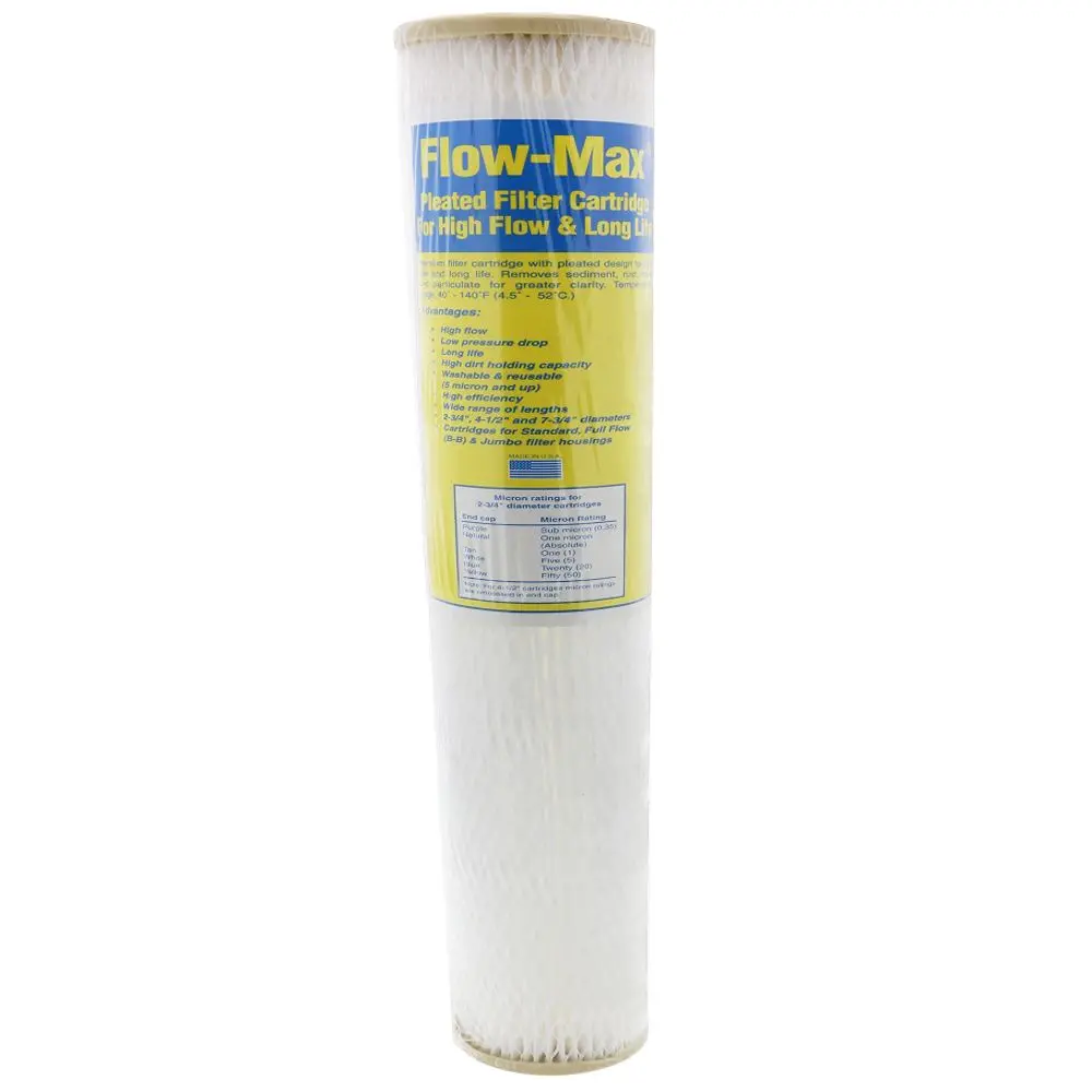 19-1/2" X 2-3/4" Flow-Max Pleated Poly - 1 Mic 1
