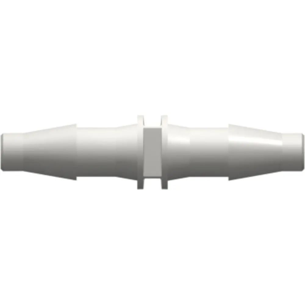 Linktech Straight Through Tube Fitting With Classic Series Barbs, 5/32" (4.0 Mm) Id Tubing, White Nylon 1