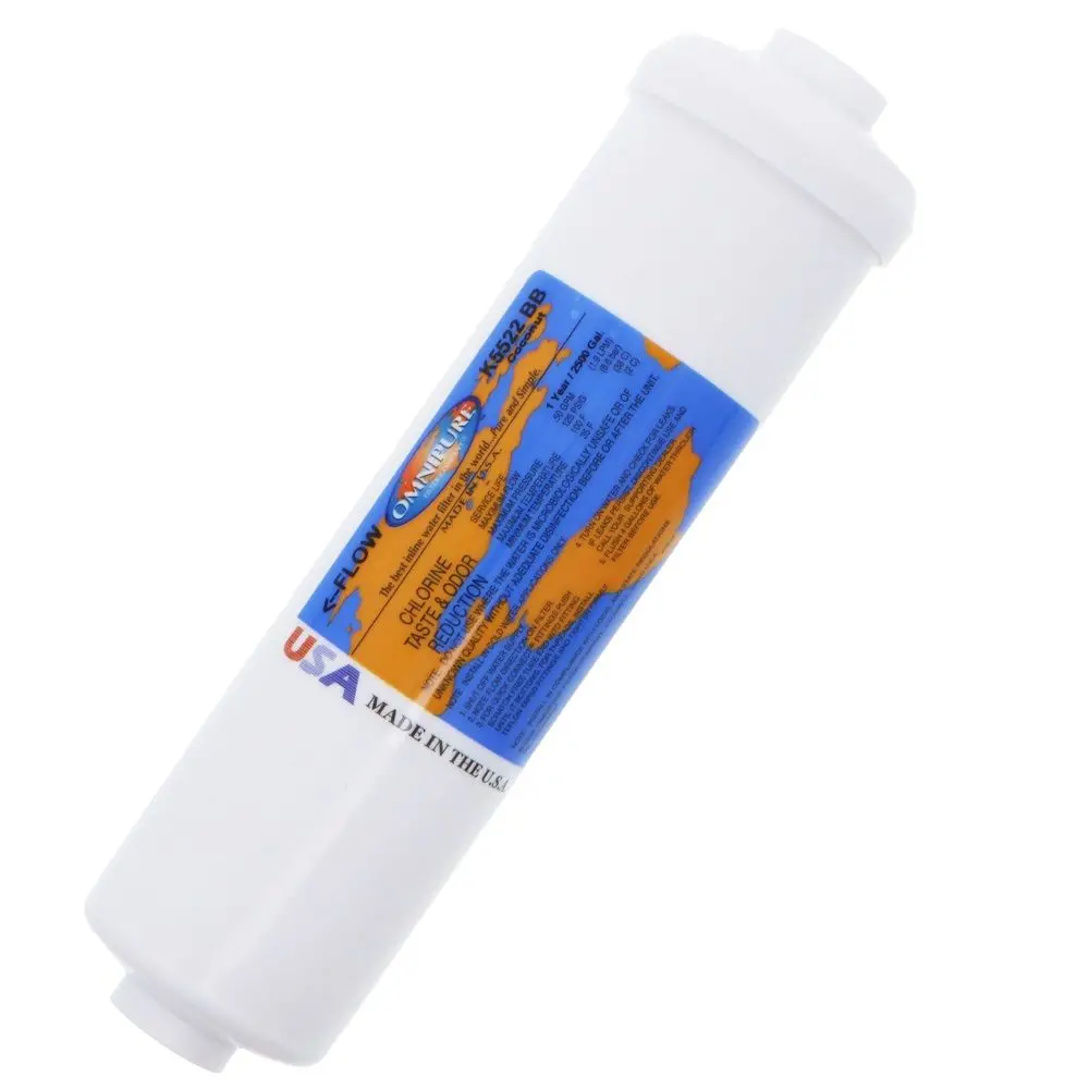 Omnipure Inline K5522-Bb 5 Mic Carbon Block Cto - 10" X 2.5" Filter - 1/4" Fpt 2