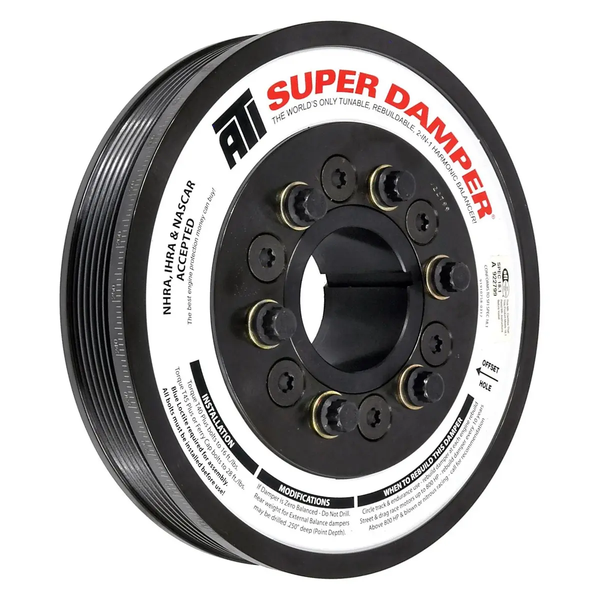 ATI Super Damper Internally Balanced Crankshaft Pulley (LB7–LML Duramax)