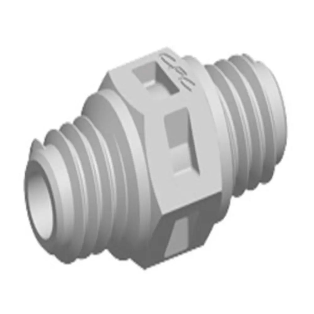 N32 Nipple Fitting Natural Polypropylene Tapered 10-32 X Tapered 10-32 1