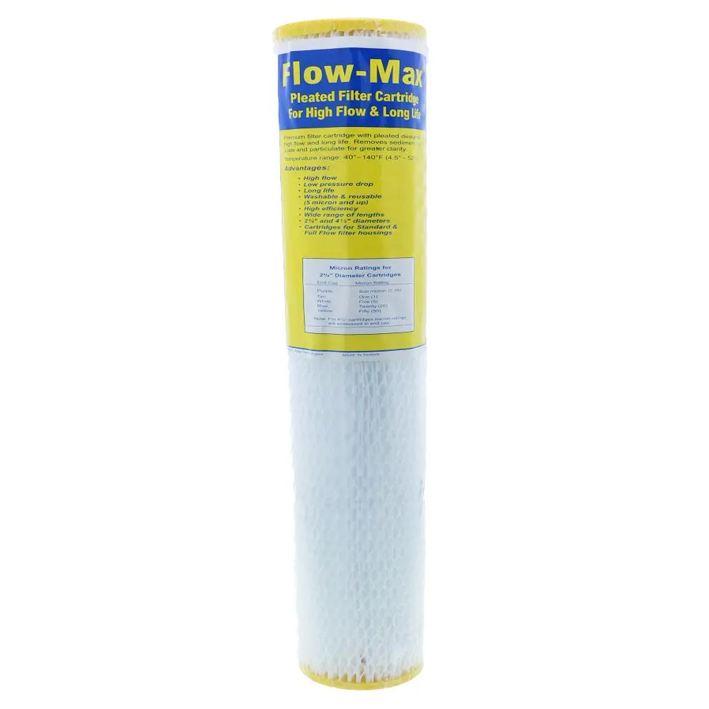 20" X 2-3/4" Flow-Max Pleated Poly - 50 Mic 1