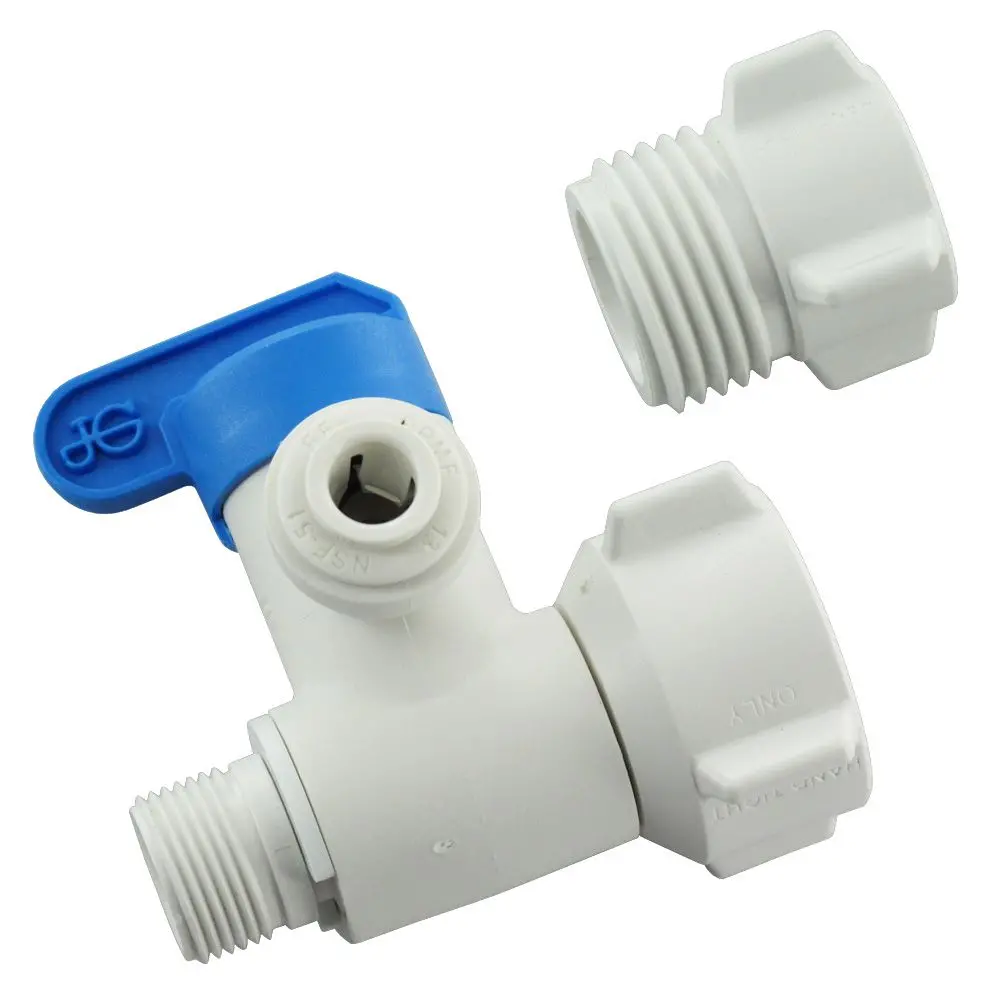 John Guest Plastic Angle Stop Adapter Valve Lead-Free - 3/8 X 1/2 X 1/4 1