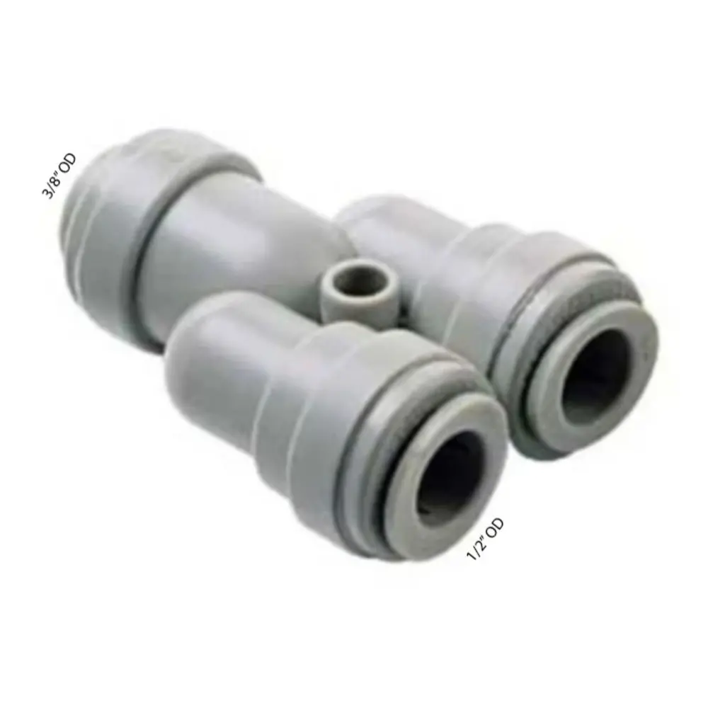 Dmfit Two Way Divider - 3/8 Push-In (In) X 1/2 Push-In (Out) 1