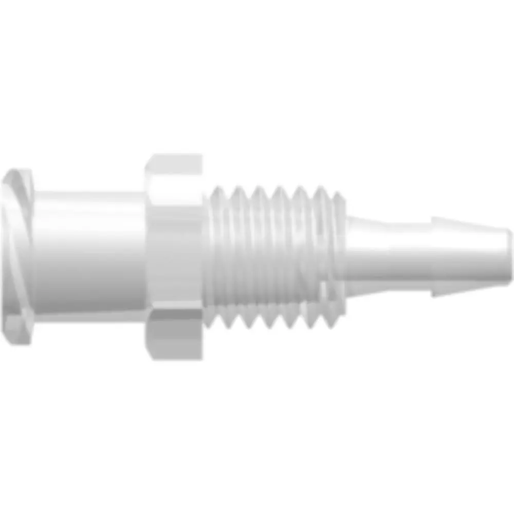 Linktech Female Luer Thread Style Panel Mount 1/4-28 Unf To 200 Series Barb, 3/32" (2.4 Mm) Id Tubing, Natural Polypropylene 1