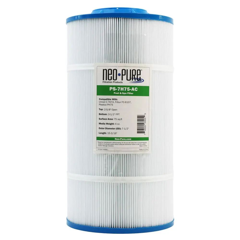 Neo-Pure Ps-7H75-Ac Pool And Spa Filter 7-1/2" X 15-3/16" 1
