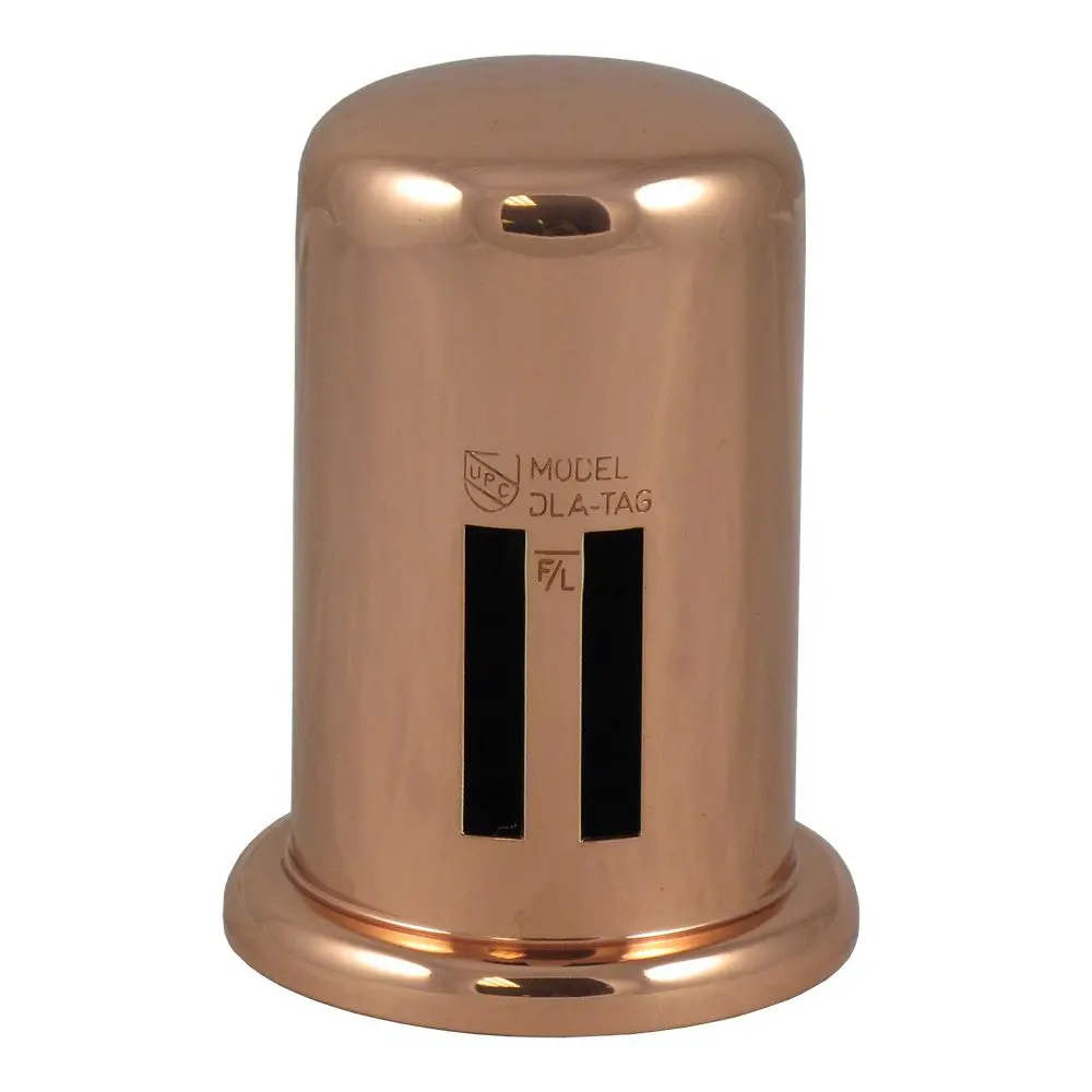 Brass Cover Cap For Twin Inlet Air Gap - Polished Copper 1