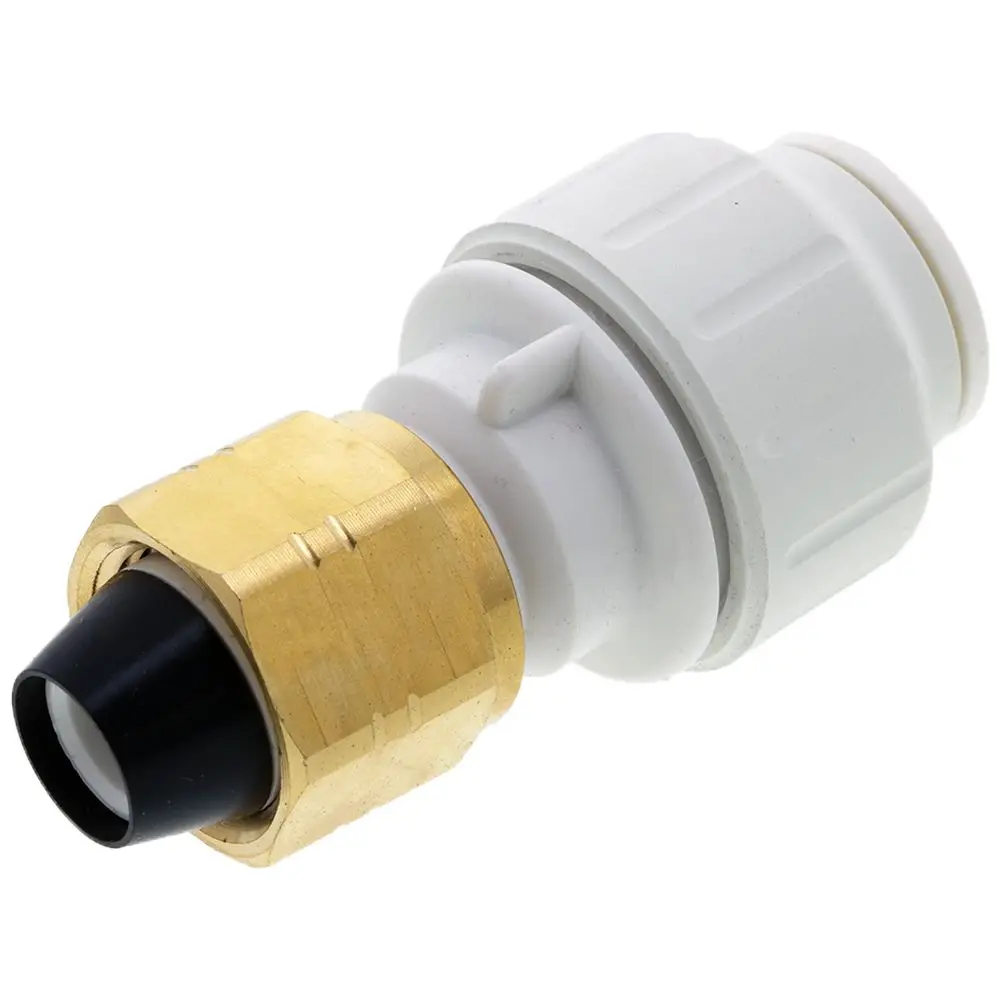 John Guest Female Connector W/Brass Nut - 1/2 Cts X 1/2 Nps 1
