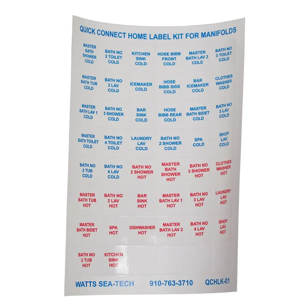 Watts Aqualock/Seatech - Label Kit - Labels For Home 1
