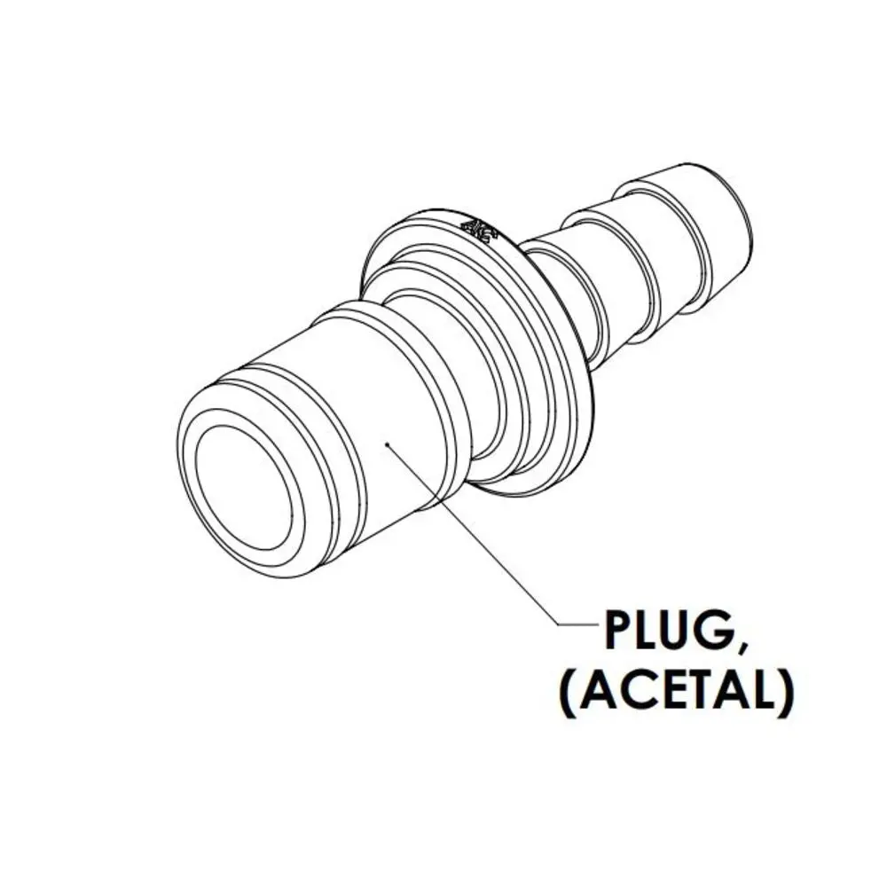Linktech 50Ac Series Straight Male, Non-Valved, 1/4" Hb, Natural Acetal 2