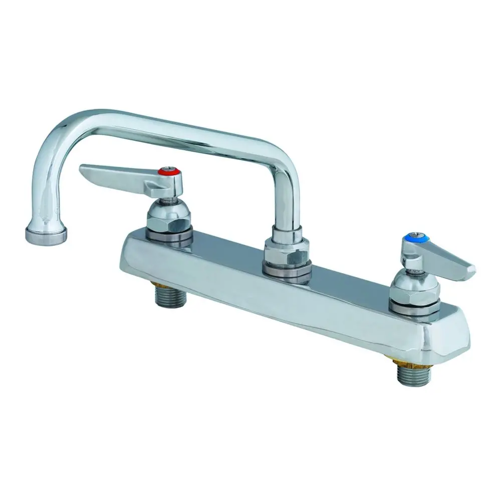 T&S Brass B-1121 Deck Mounted Workboard Faucet With 8" Centers, 8" Swing Nozzle 1