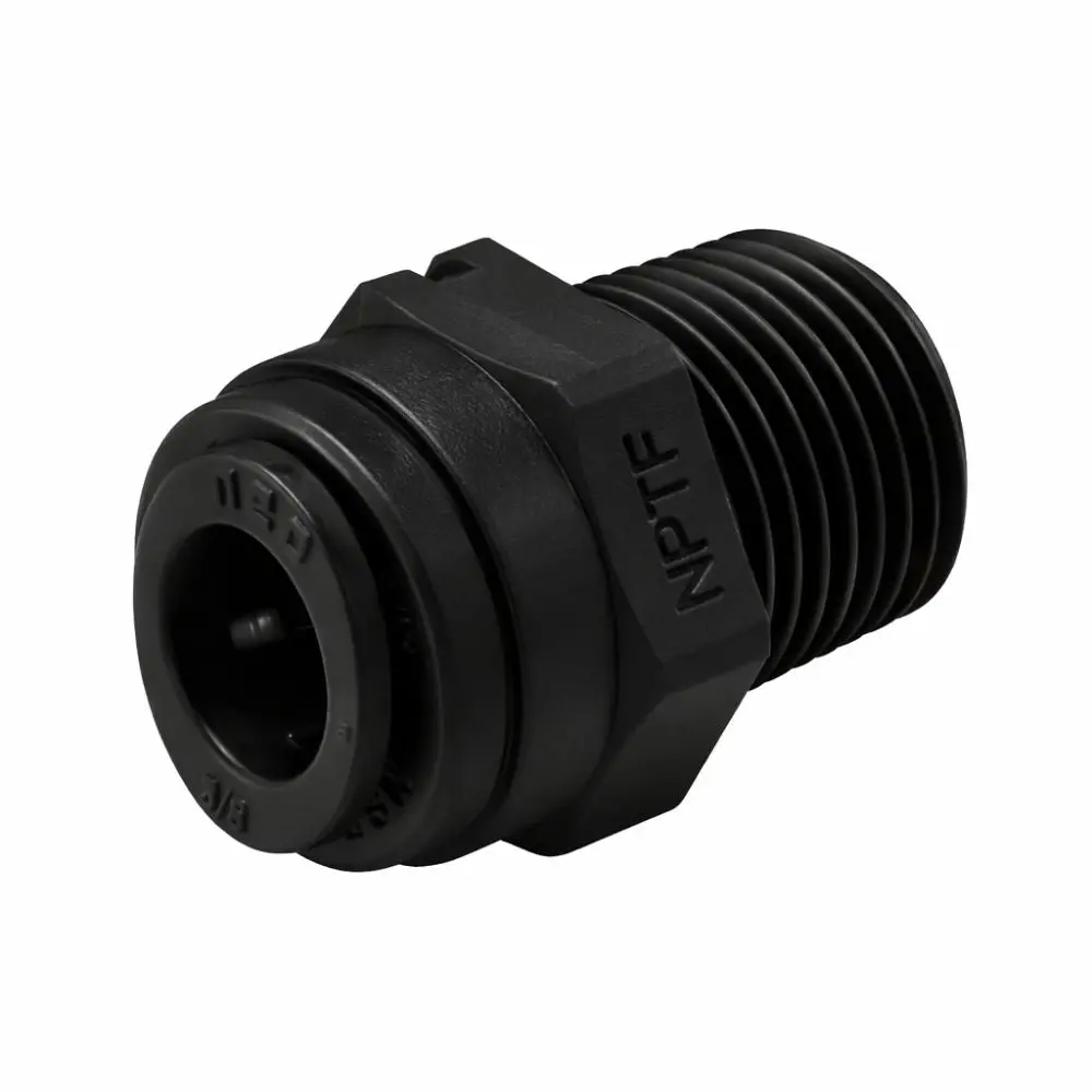 Neofit - Acetal Black Male Connector 3/8" Tube X 3/8"Bspt 1