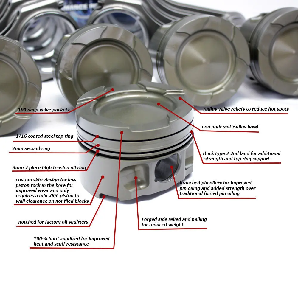 Carrillo Hybrid Duramax Piston And Rod Kit, 2001-2016 Lb7/Lly/Lbz/Lmm/Lml 2
