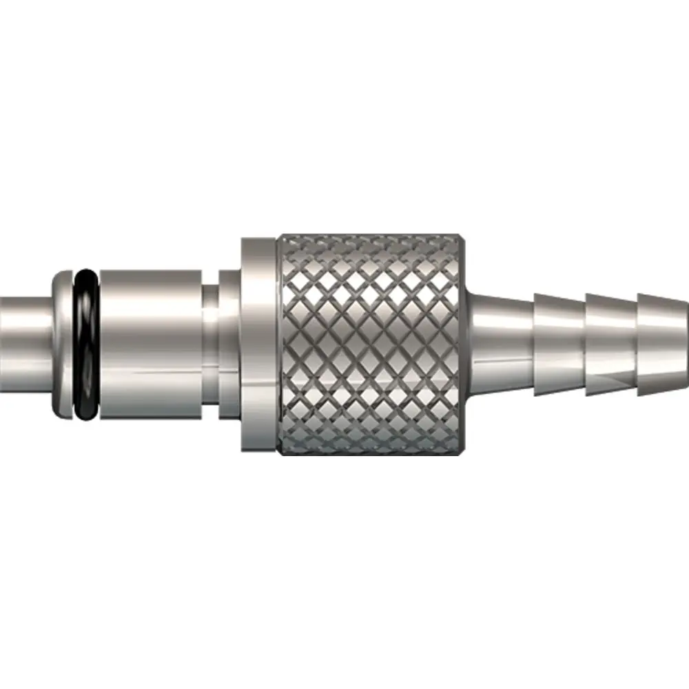 Linktech 40Cb Series Straight Male, Valved 1/4"Hb, Chrome Brass, Buna N 1