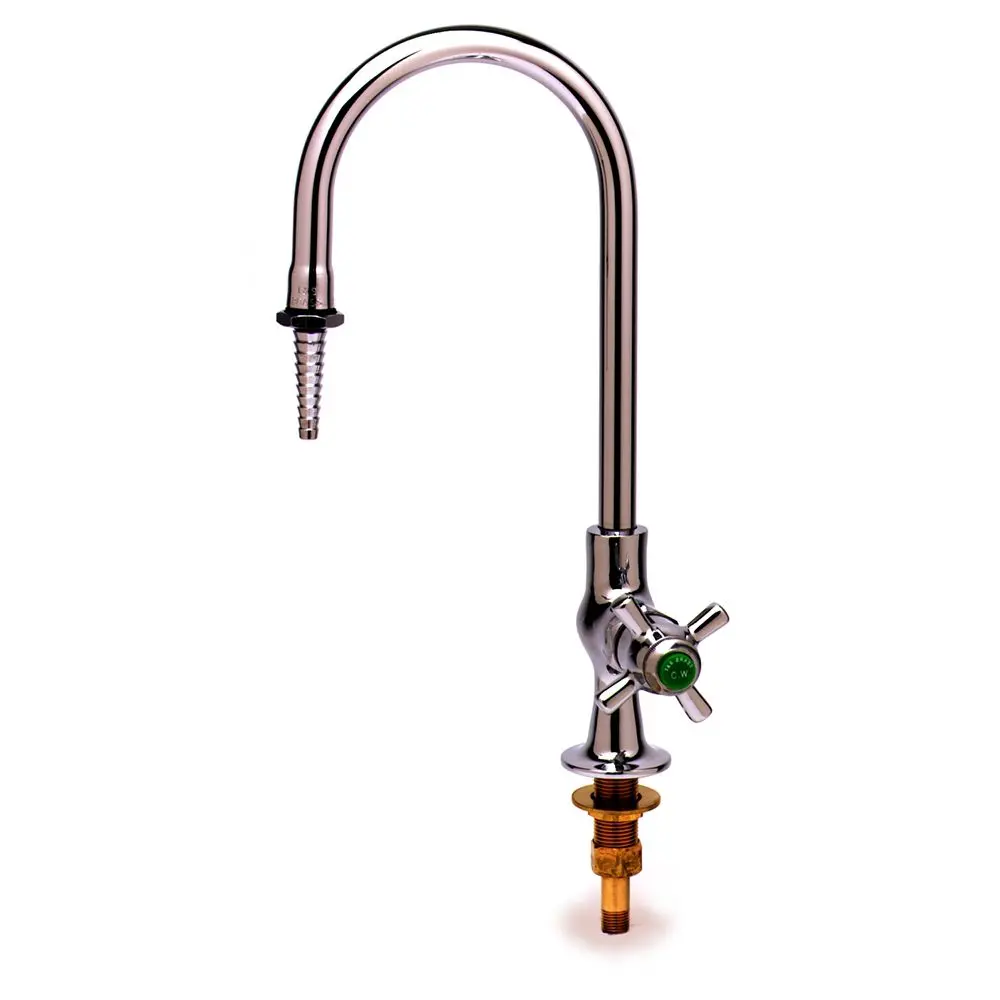 T&S Brass Bl-5850-01 Deck Mount Self-Closing Lab Faucet With Rigid Gooseneck 1