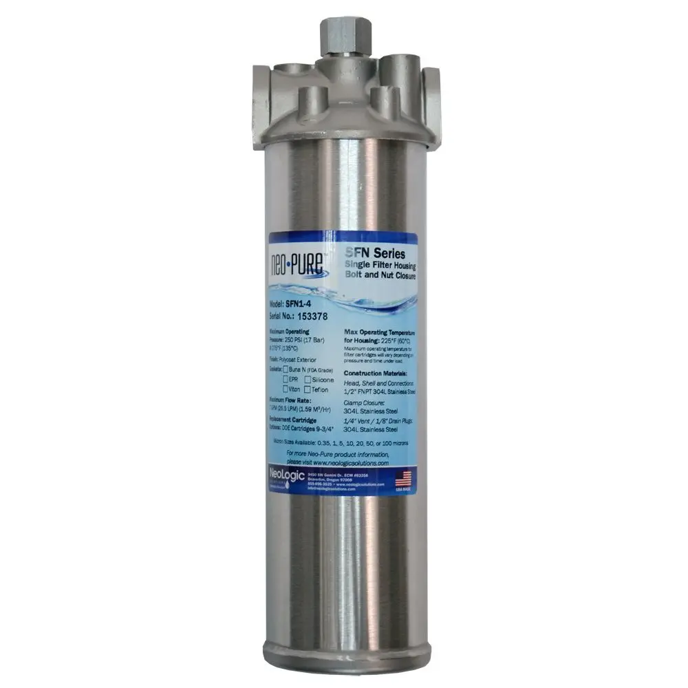 Neo-Pure Sfn-1 Single Filter Housing With Bolt And Nut Closure 1