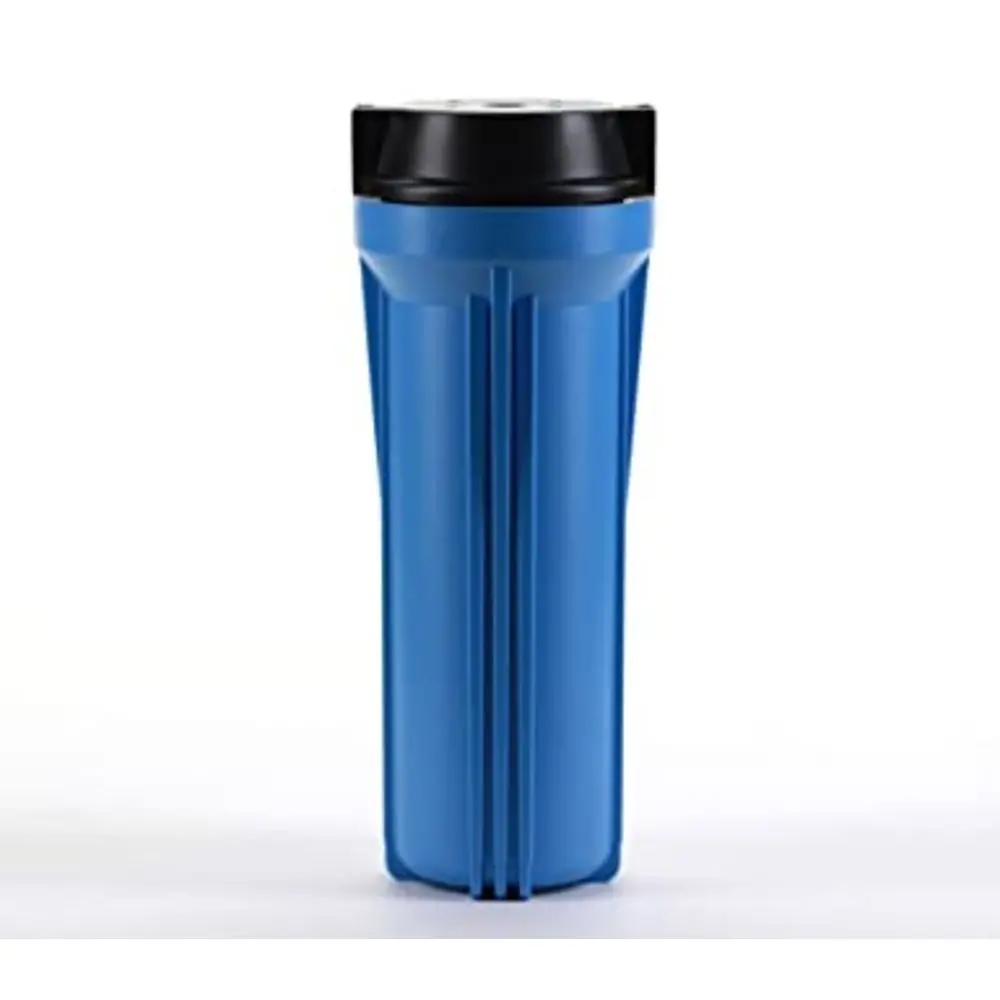 10" Blue Housing W/ Black Flat Cap, Ro & Filtration Systems 1/2" Ports 1