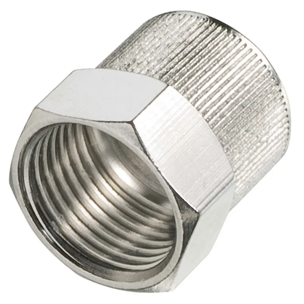 1/4" Ptf Electroless Nickel Plated Brass Ferruleless Nut 1