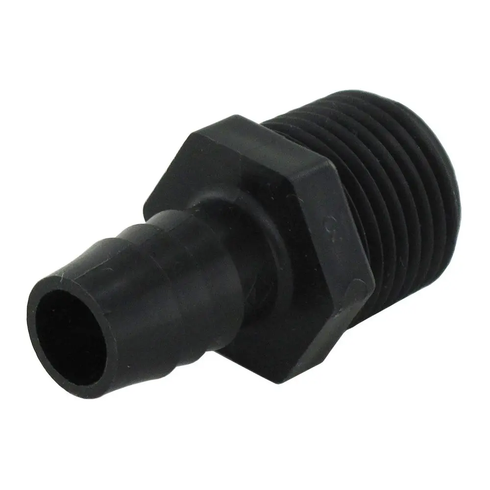 Male Barb Connector Polypropylene - 1/2 Id Barb X 1/2 Mnpt Black 1