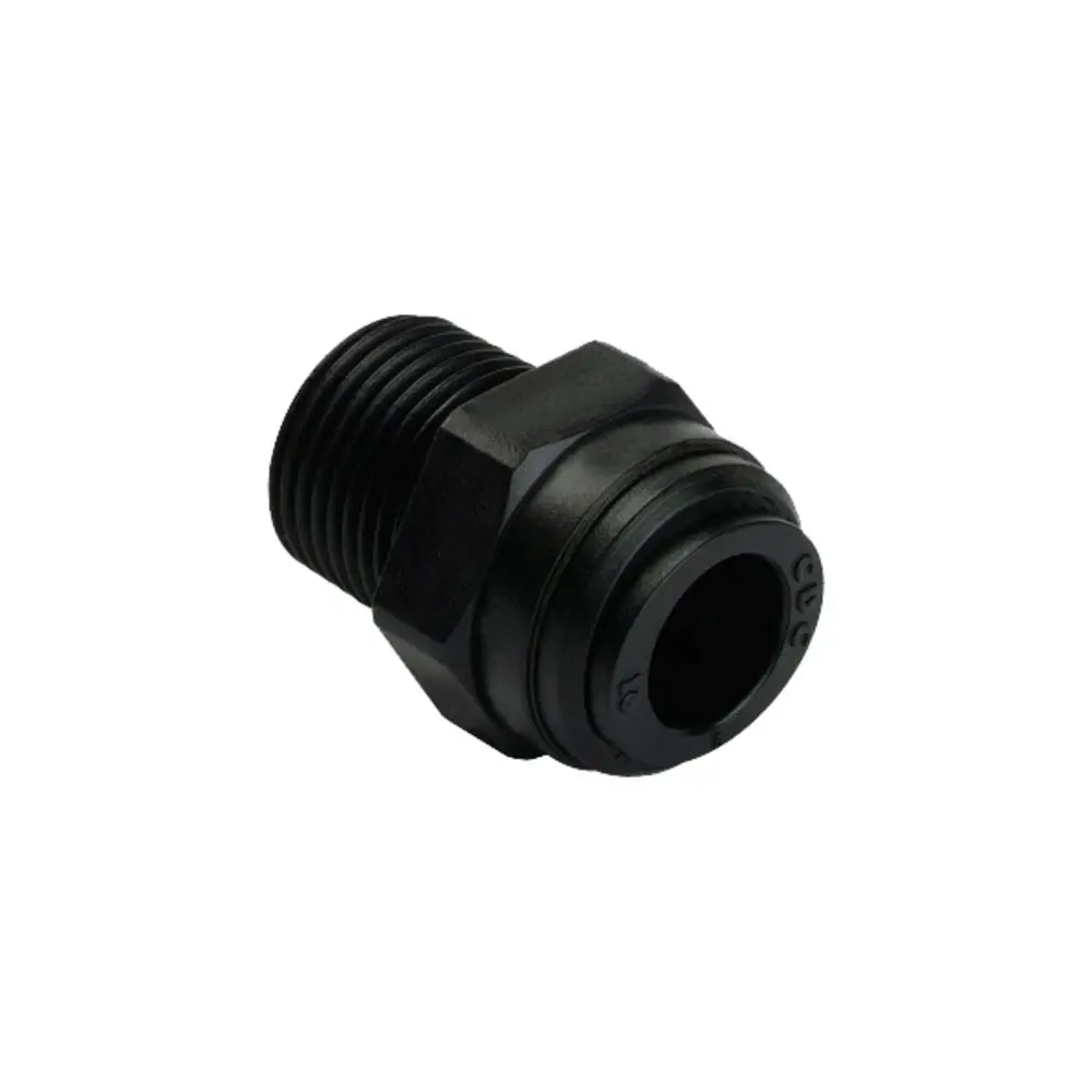 Acetal Black Male Connector- 1/2"Tube X 1/2"Bspt 1