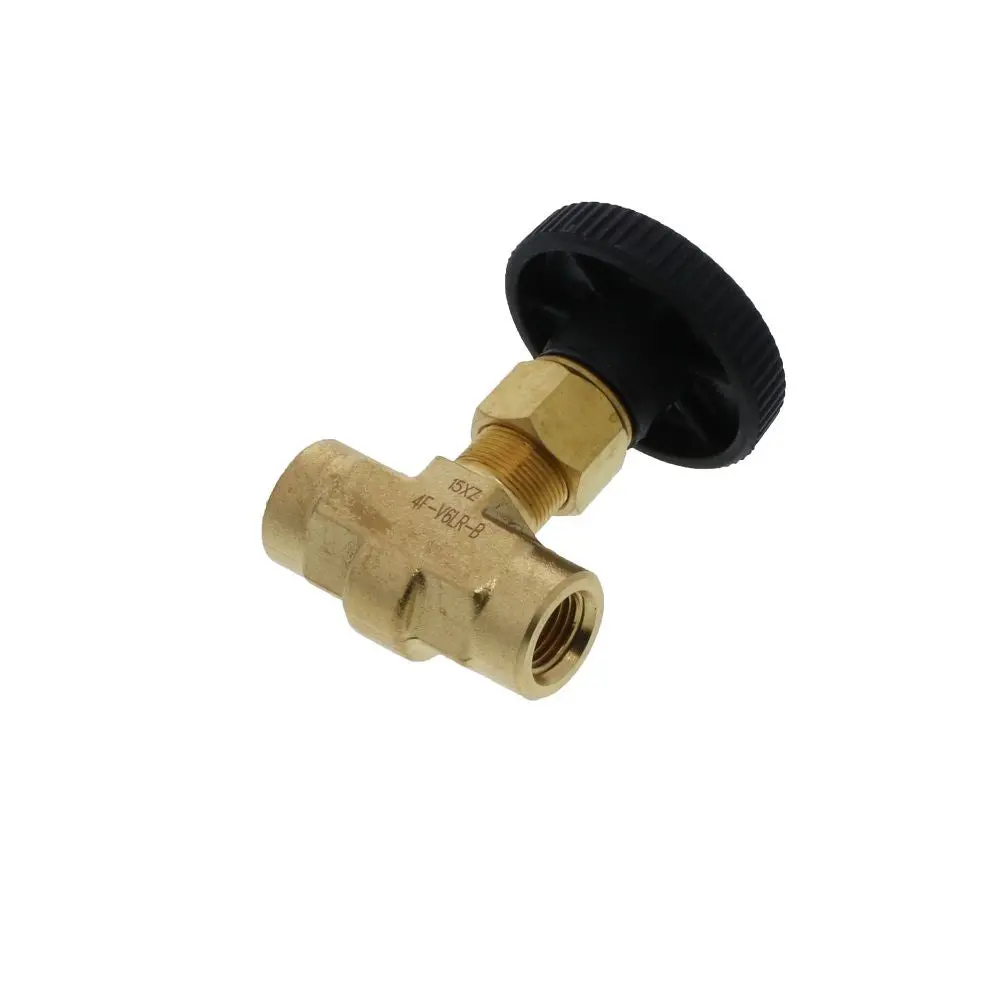Parker 4F-V6lr-B V6 Series Inline Brass Needle Valve 1/4 Fpt Blunt Stem With Hand Wheel 2